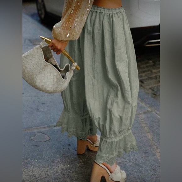 Botique Pants - New Boho Lacey Bloomers- Seafoam